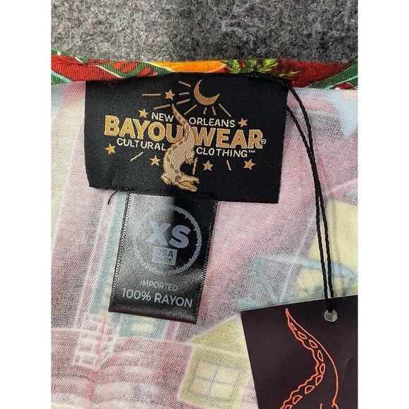 NWT Boyou Wear New Orleans Window Jazz Print Dress Pockets Yellow Orange XS - Picture 3 of 3